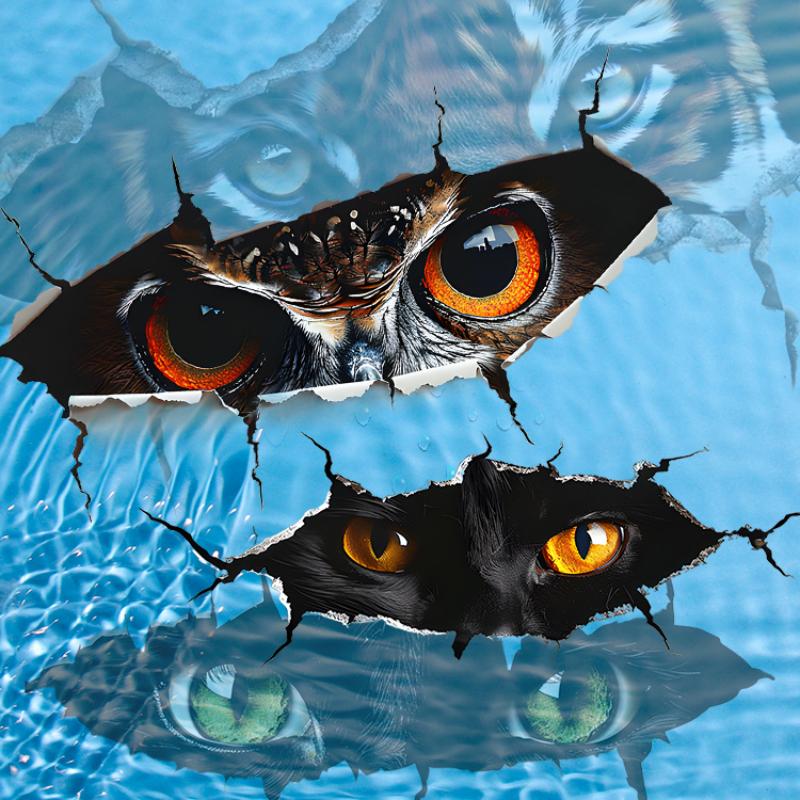 3d Car Stickers Animal Eyes Waterproof Auto Vinyl Decals for Car Bumper Cover Scratches Motorcycle Fuel Tank Funny Decoration