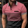 Летняя модная мужская рубашка поло с воротничком и лацканами, мужские спортивные топы с коротким рукавом