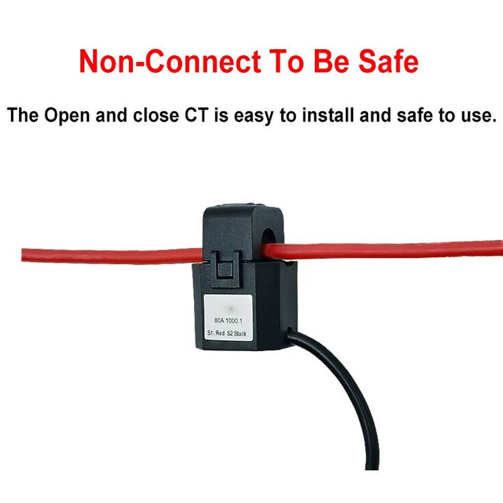 WiFi Energy Monitor Single Phase Smart Electricity Meter with Clamp Power Consumption Monitor 100‑240VAC