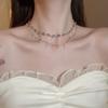 Экзотическое двухслойное ожерелье из жемчуга, легкая роскошь, высококачественная цепочка на ключицы, нишевый модный дизайн, цепочка на шею, ожерелье, ювелирные изделия