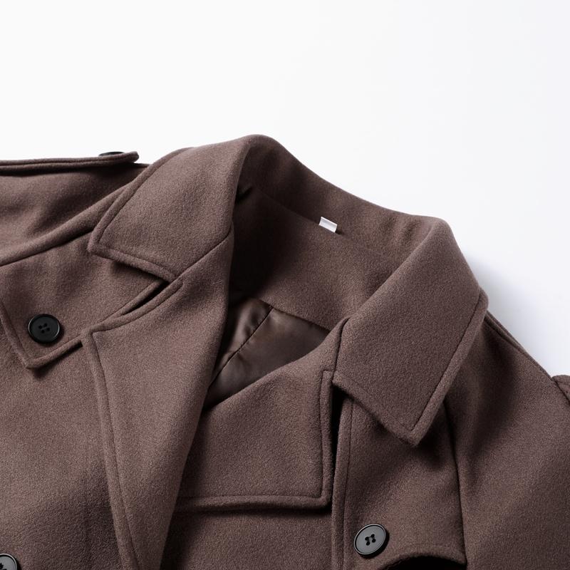 Однотонное двубортное женское пальто с лацканами, длинными рукавами, карманами, женский короткий пиджак 2025 года, весна-осень, верхняя одежда для офисной леди