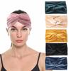 YANRONG Velvet Women Headband Solid Color Wide Turban Twist Knitted Cotton Hairband Hair Accessories Twisted Knotted