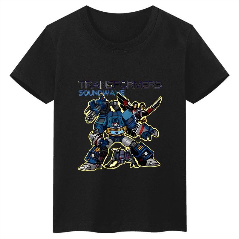 Transformers Decepticons Cartoon Print Childrens Tshirt Pure Cute Shortsleeved Comfortable Parent Kids Shortsleeved Tshirt