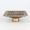 5-Inch Brass Floor Drain Square Strainer Polished Finish for Hotels Showers Drainer Traps