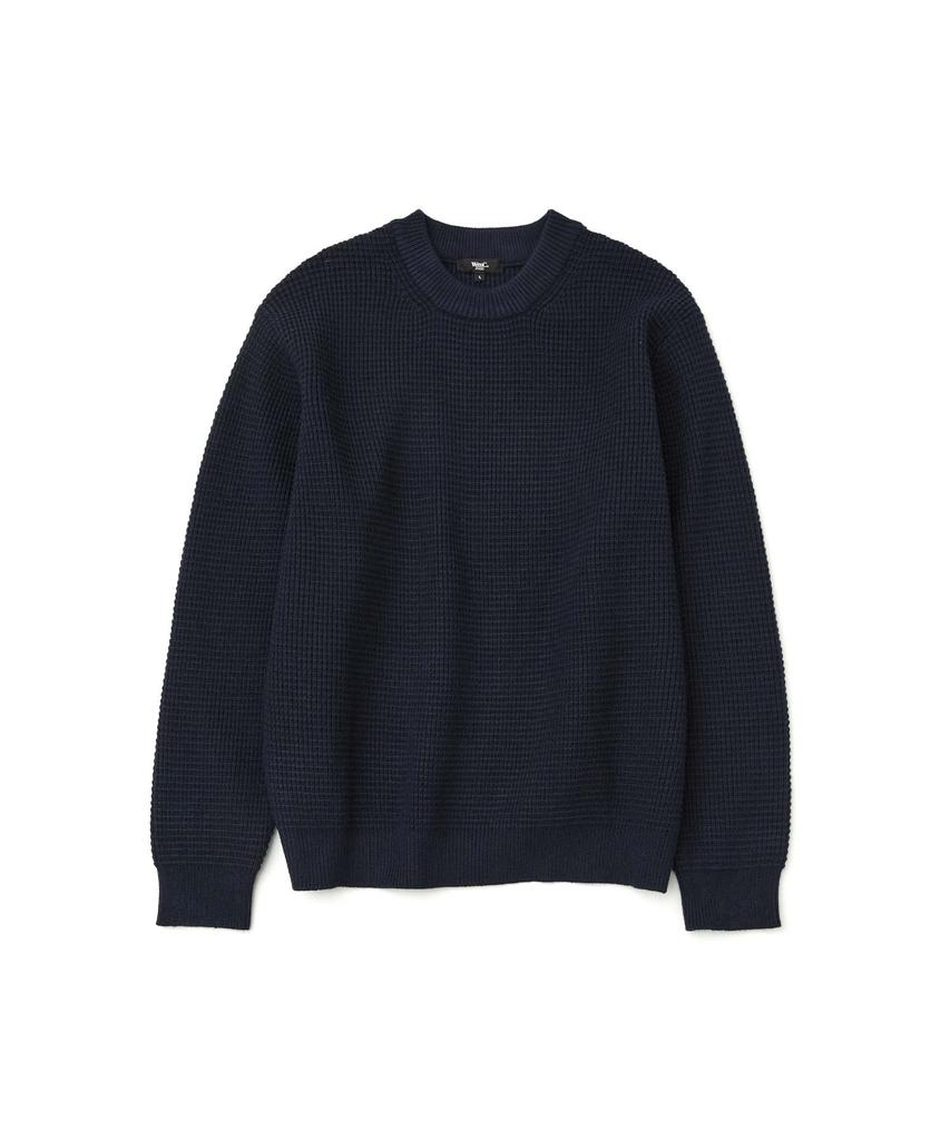 WMC Waffle Crewneck Knit_Navy