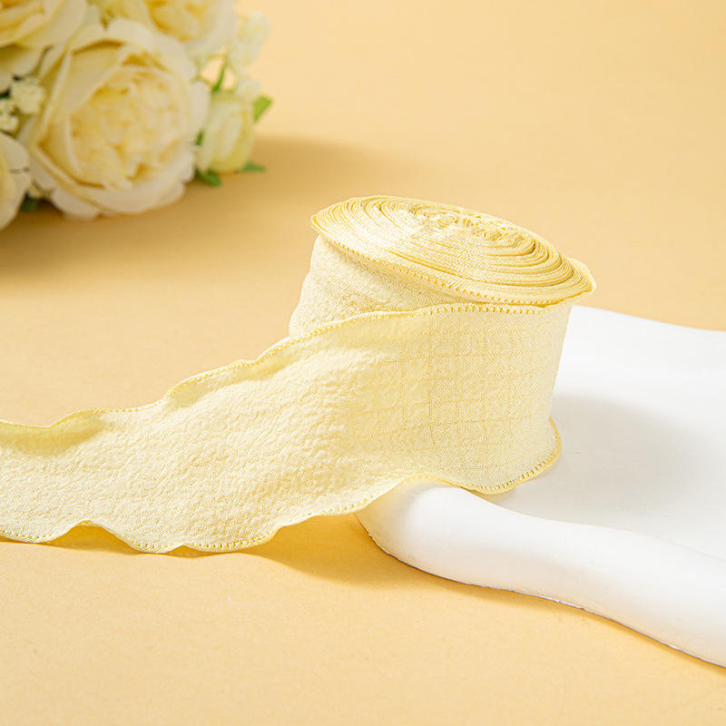 DIY Cake Bouquet Flower Fish Tail Yarn Packaging Ribbon Ruffle Lace Folding Ribbon Linen Wave Lace Ribbon
