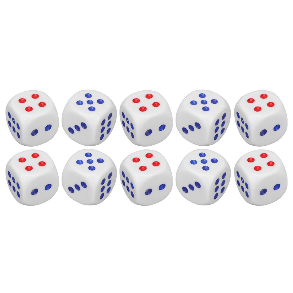 10pcs 6 Sided Dice Interesting Safe Waterproof Durable Portable Standard Dice for Entertainment