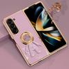 For Samsung Galaxy Z Fold5 5G Case with Astronaut Ring Kickstand 6D Electroplating TPU Phone Cover
