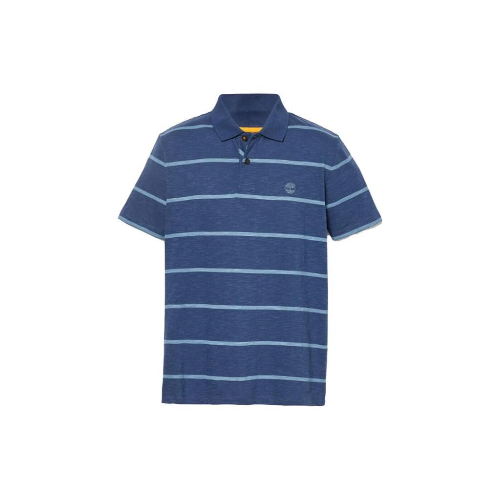 Timberland Полосатый свитер с коротким рукавом Поло Рубашка мужская топы Синий A2ECF-DJ5