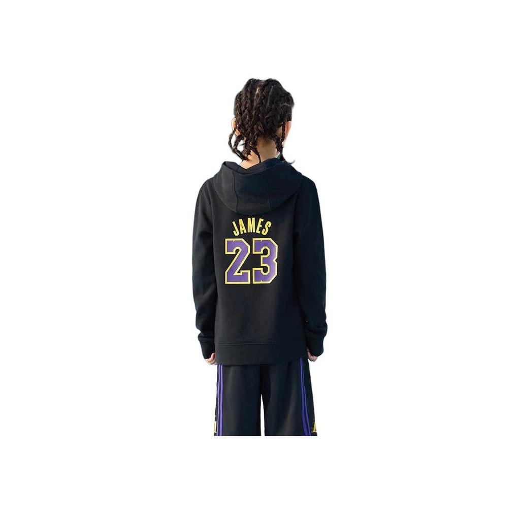 Nike X NBA Hoodie Los Angeles Lakers James 23 City Edition Casual Comfortable Kids Hoodies Black Purple 3Z2B7HDL5-LAK23