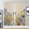 2 шт. деревенские красочные цветы, кабинет кухня гостиная общежитие спальня карманные верхние оконные шторы, спальня