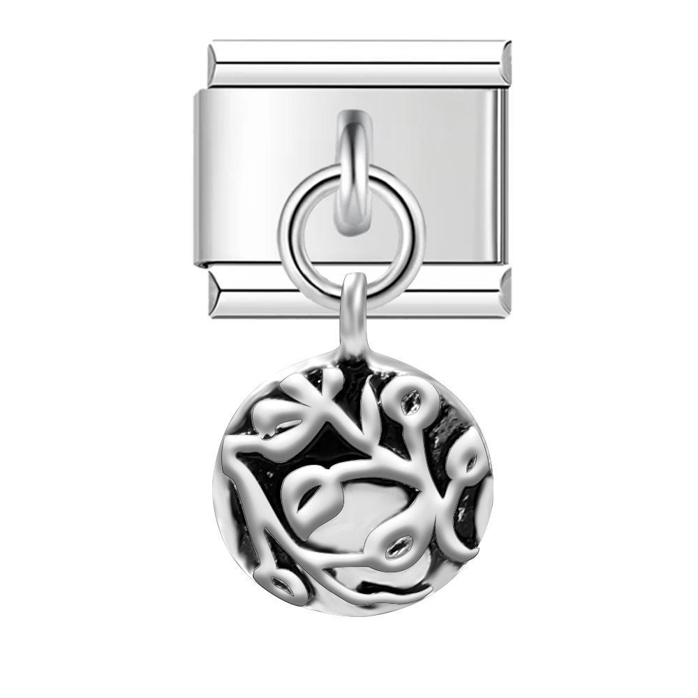 DIY 9MM Stainless Steel Italian Charm Bracelet with Spliceable and Detachable Pendants