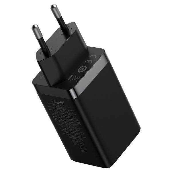 Baseus GaN5 Pro 65W High-Speed Charger with Dual USB-C & USB Ports and 100W USB-C Cable - Black