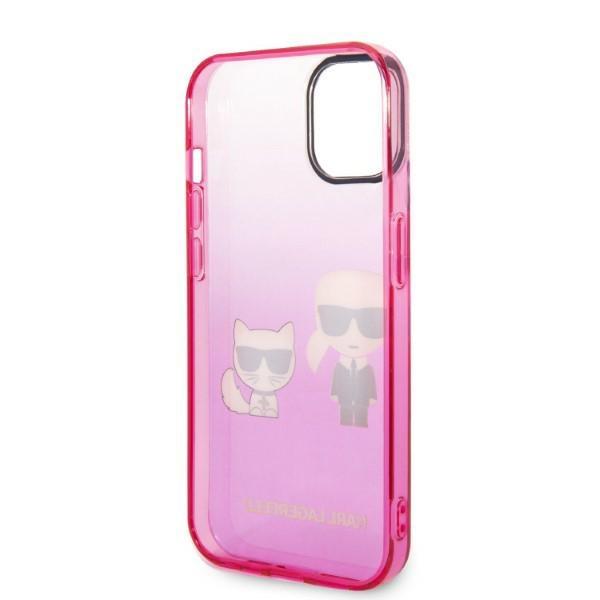 Karl Lagerfeld Klhcp14Mtgkcp Iphone 14 Plus / 15 Plus 6,7 Hardcase Różowy/Pink Gradient Ikonik Karl & Choupette