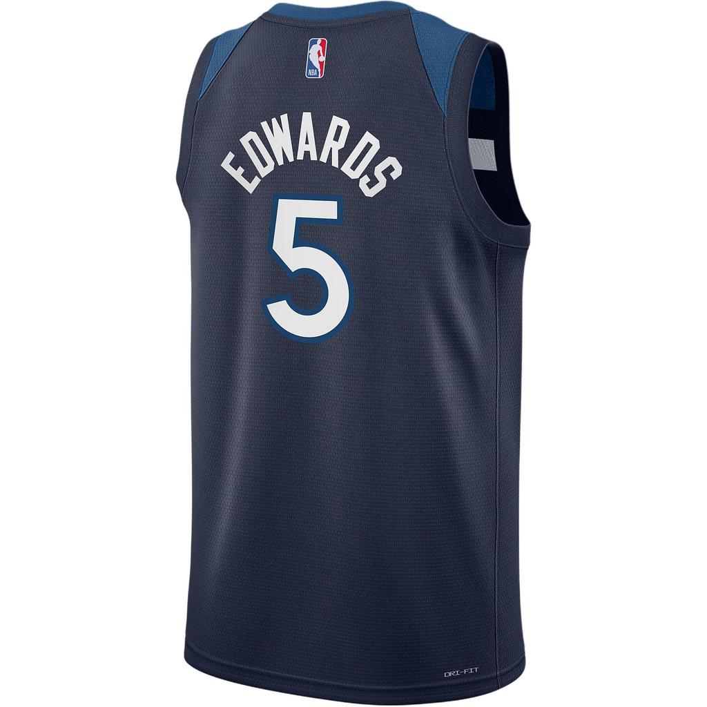 Nike Жилет X Баскетбольная майка NBA Timberwolves Edwards Домашняя 5 Спортивный дышащий Детские топы Темно-синий 9Z2B7BX2P-AED