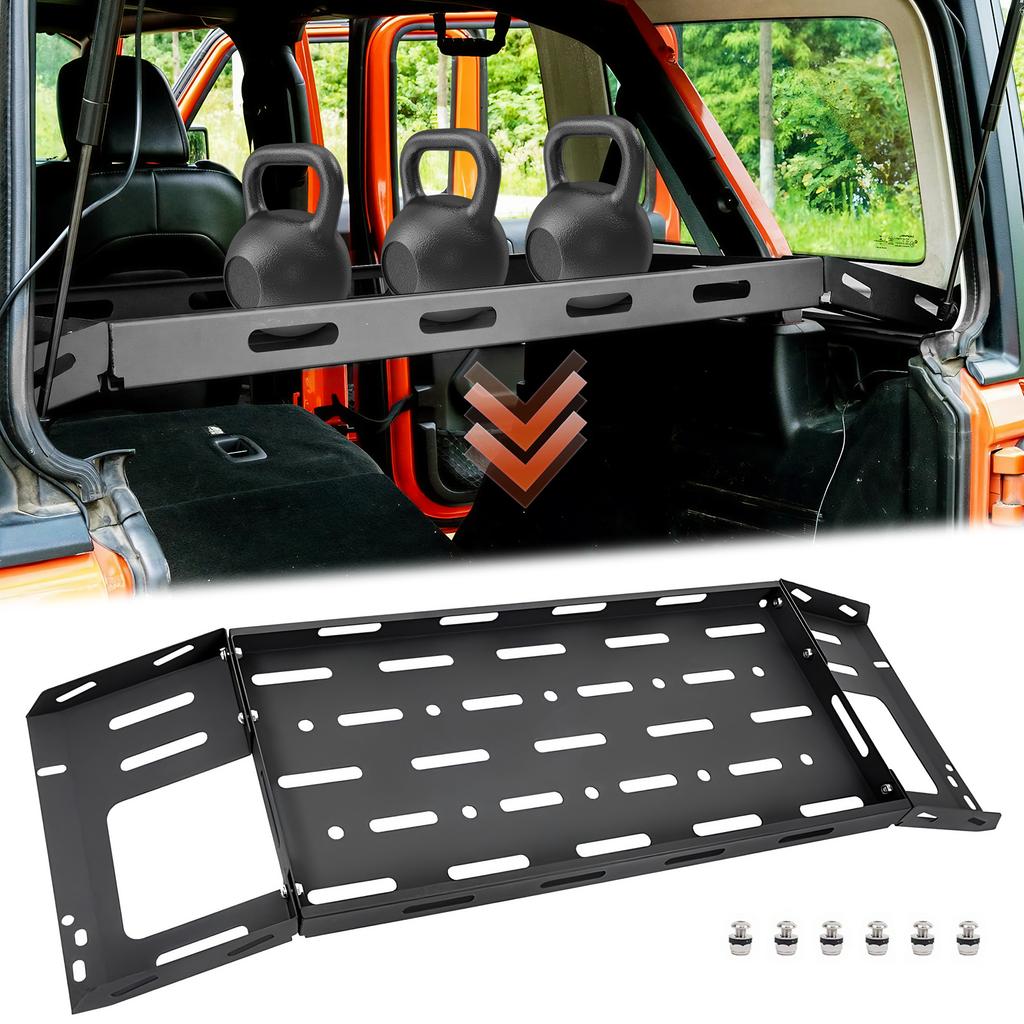 Rear Trunk Cargo Rack Interior Storage Basket Tray Storage Rack Anti-Scratch Car Trunk Luggage Frame for Wrangler JL Accessories