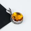 Серебряный кулон с драгоценным камнем медовый топаз из серебра 925 пробы — дизайн ручной работы, повседневные украшения, уникальные подарки на день рождения с медовым топазом