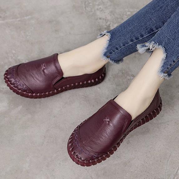 Black Wide Fit Women Shoe Female Loafers Designer Spring Shoes with Genuine Leather Upper  New oxford Sneaker Woman Flats