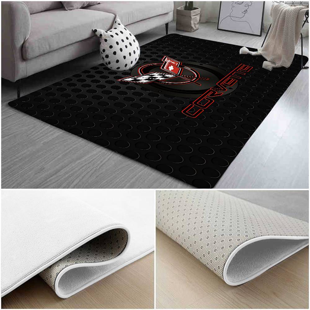 C-Corvette Racing Floor Mats Home Laundry Rug Carpet For Living Room Decor Lounge Area Anti-slip Foot Mat Entrance Doormat