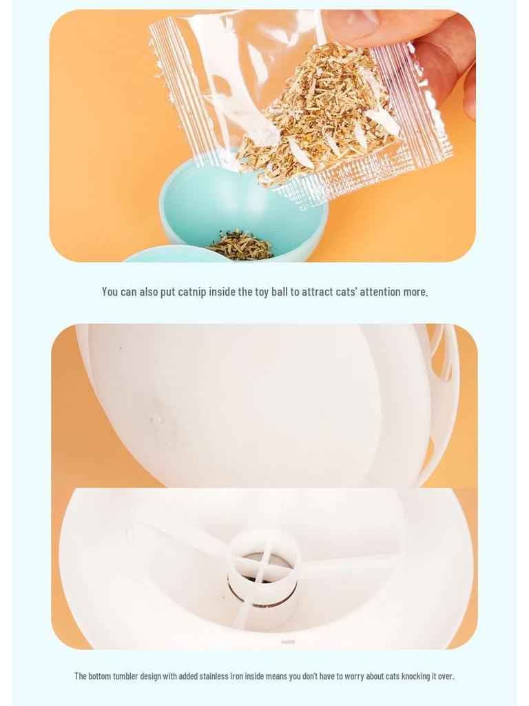 Three-Layer Catnip Teaser Turntable with Feather Toy