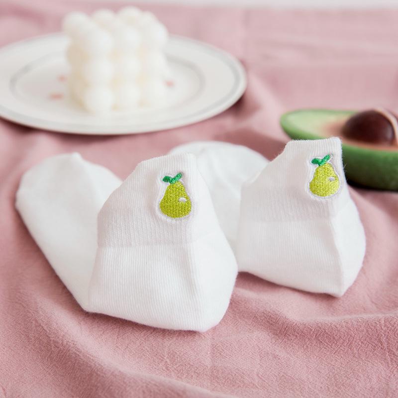 Женские весенние и летние носки с вышитыми фруктами - Милый японский стиль