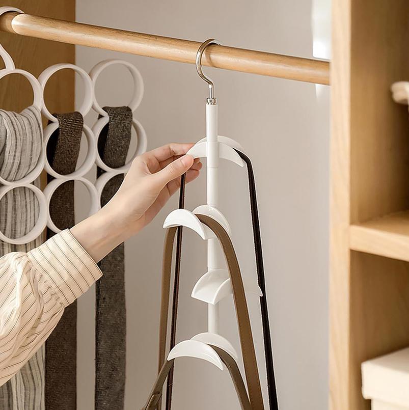 Purse Hanger Tote Bag Organizer Closet Rotating Room Organization Backpack Holder for Tote Vest Bra Tie Belt Shawl Hat Underwear