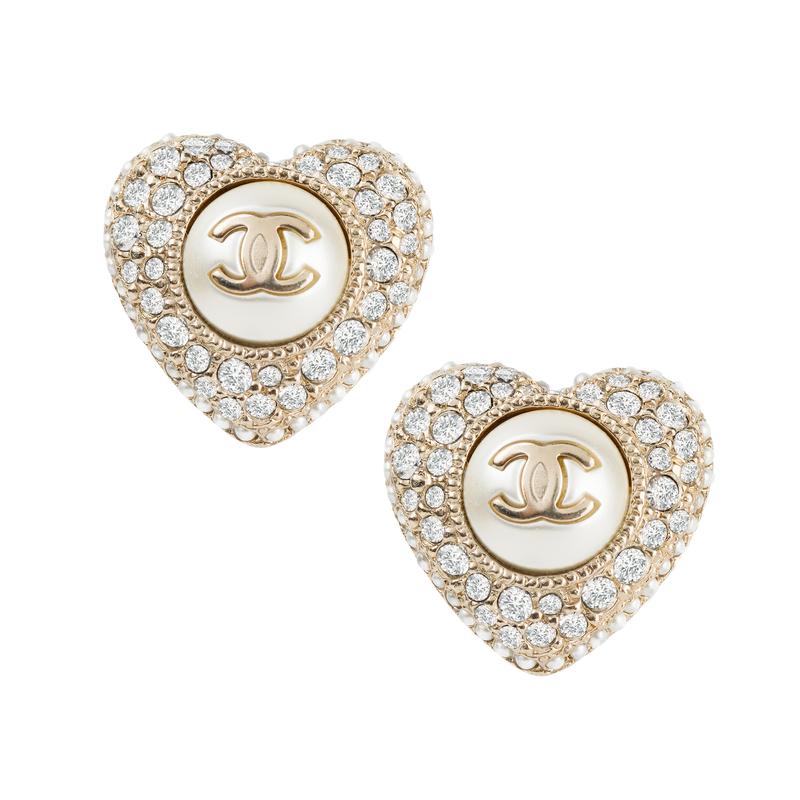 Chanel Металлические серьги-сердечки для женщин