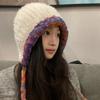 Long Strap Plush Hat Autumn Winter Famous Ethnic Woolen Hats Ear Protection Lei Feng Hat Cold Proof Warm Protection Wrapped Knitted Hat for Women