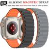 Apple Watch uchun magnit ilmoqli tasma 46mm 49mm 45mm 44mm 42mm 41mm 40mm 38mm Silikon bilaguzuk iWatch Series 10 9 8 7 6 5 Se ultra 2 uchun tasma