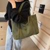 Solid Color Canvas Tote Bag Large Capacity Crossbody Bag Corduroy Shoulder Bag  All-match