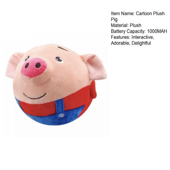 Активная двигающаяся плюшевая игрушка для питомца, интерактивный мяч для питомца, моющаяся мультяшная пищащая свинья, игрушка для собак, щенков, для снятия тревоги и упражнений