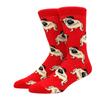 Мужские носки в стиле хип-хоп Харадзюку с изображением животных, астронавтов и пончиков в клетку, средней длины