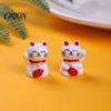 Lucky Cat for Game Night 10PCS Mini Figurines, Resin Beckoning Gift Mahjong Lovers Ornaments, Prosperity Figurine Table Desktop Display Japanese Decor