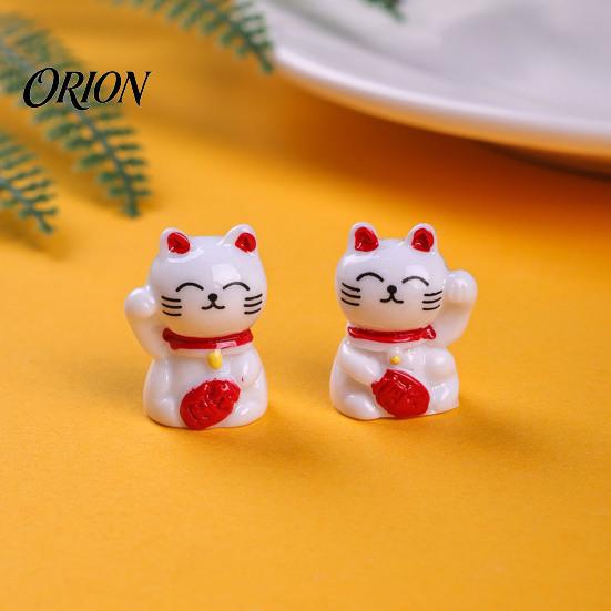 Lucky Cat for Game Night 10PCS Mini Figurines, Resin Beckoning Gift Mahjong Lovers Ornaments, Prosperity Figurine Table Desktop Display Japanese Decor