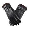 New Autumn and Winter Warm Leather Gloves for Outdoor Riding Plus Velvet Thickened PU Couple Men and Women Cold Touch Screen Gloves