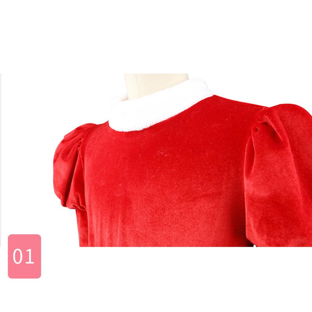 Christmas Red Dress Skirt Suit Party Party Costume Play Clothes Girls Puffy Dress