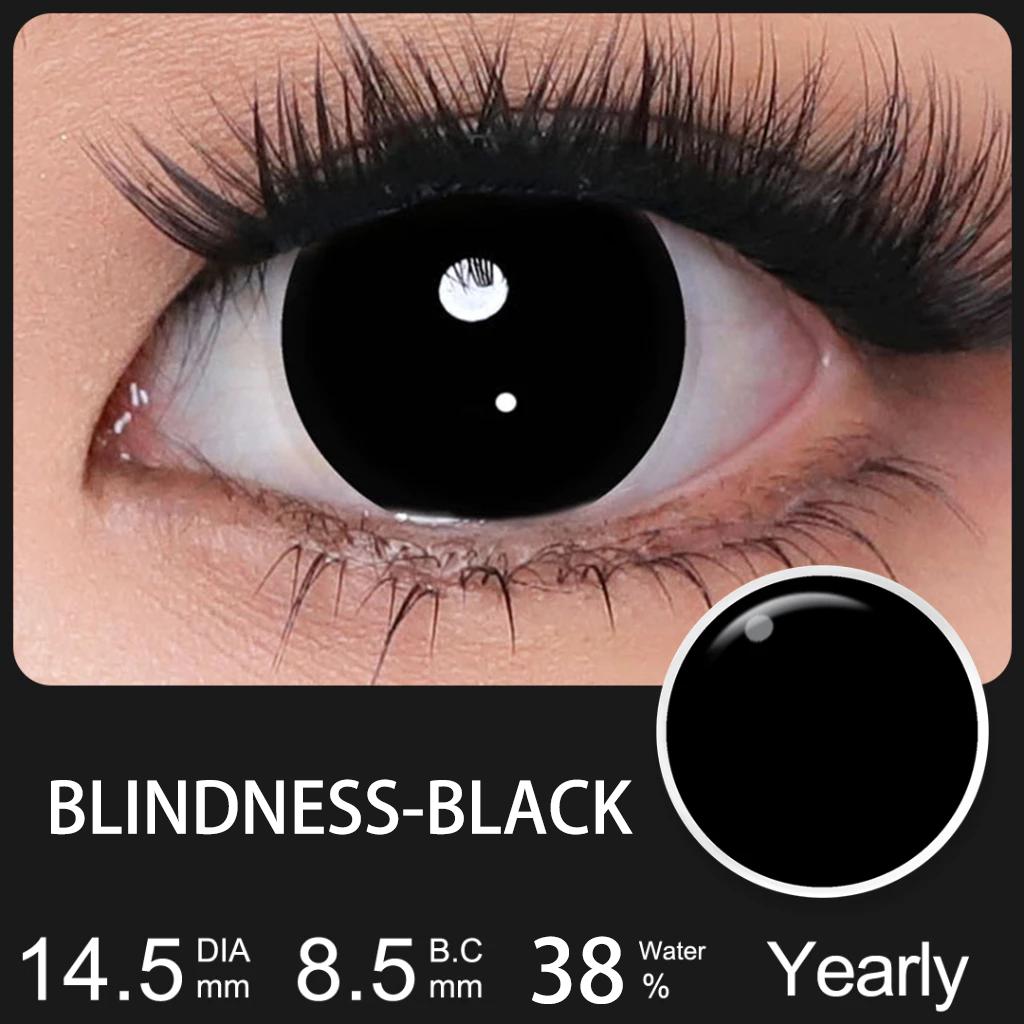 FUNSACHY Cosplay Black White Contact Lenses for Eyes 1Pair Colored Anime Lens Eye Makeup Pupil Halloween Women Men's Accessories