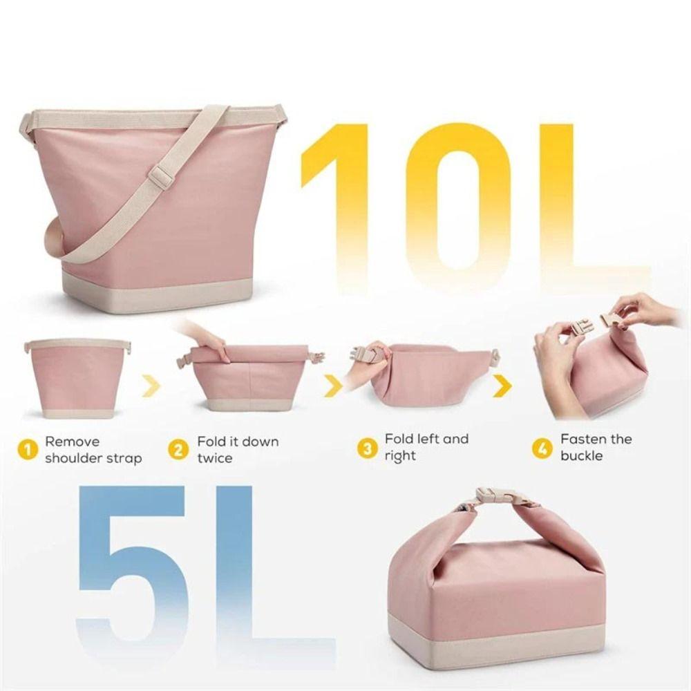 Letter Lunch Bag with Strap Waterproof Camping Picnic Bag Portable Handheld Lunch Bag  Travel