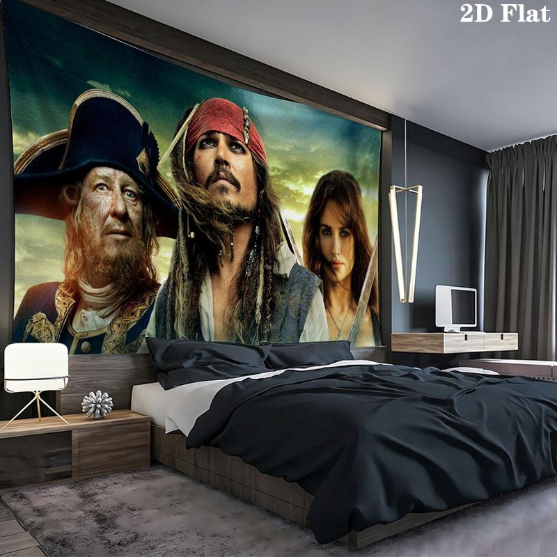 POTC Wall tapestry, aesthetic printed fabric blanket, suitable for bedroom, living room, and home decor.