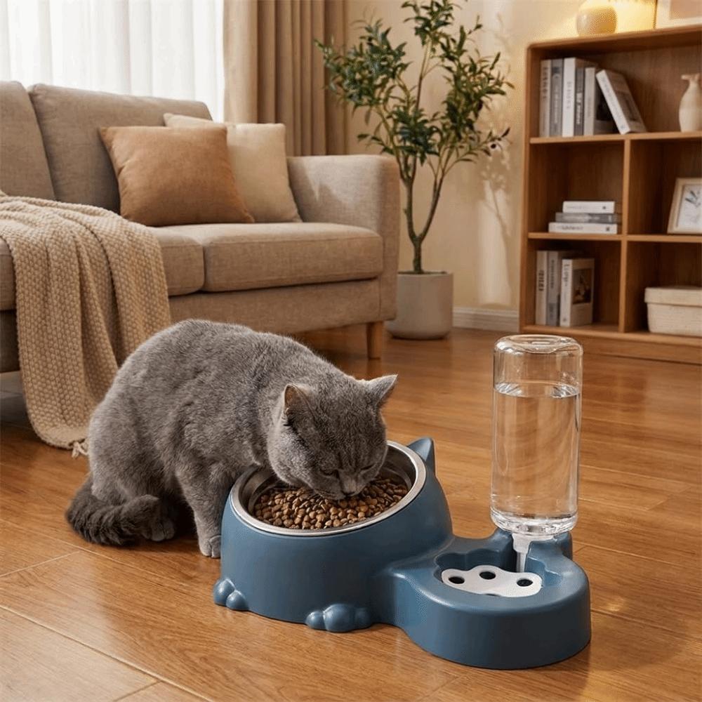 Large Capacity Automatic Pet Feeder Neck Protection Pet Food Bowl for Cats Dogs
