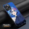 Прекрасный чехол для телефона Re Zero Rem Аниме для iPhone 16 15 14 13 12 11 Plus Pro Max Высококачественный Роскошный Magsafe Овечья кожа