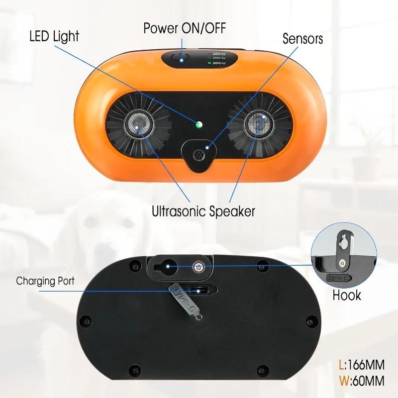 Устройство контроля лая собак Звуковой отпугиватель Перезаряжаемый 3 режима работы IP45 Всепогодный Инструмент для прекращения лая для двора дома