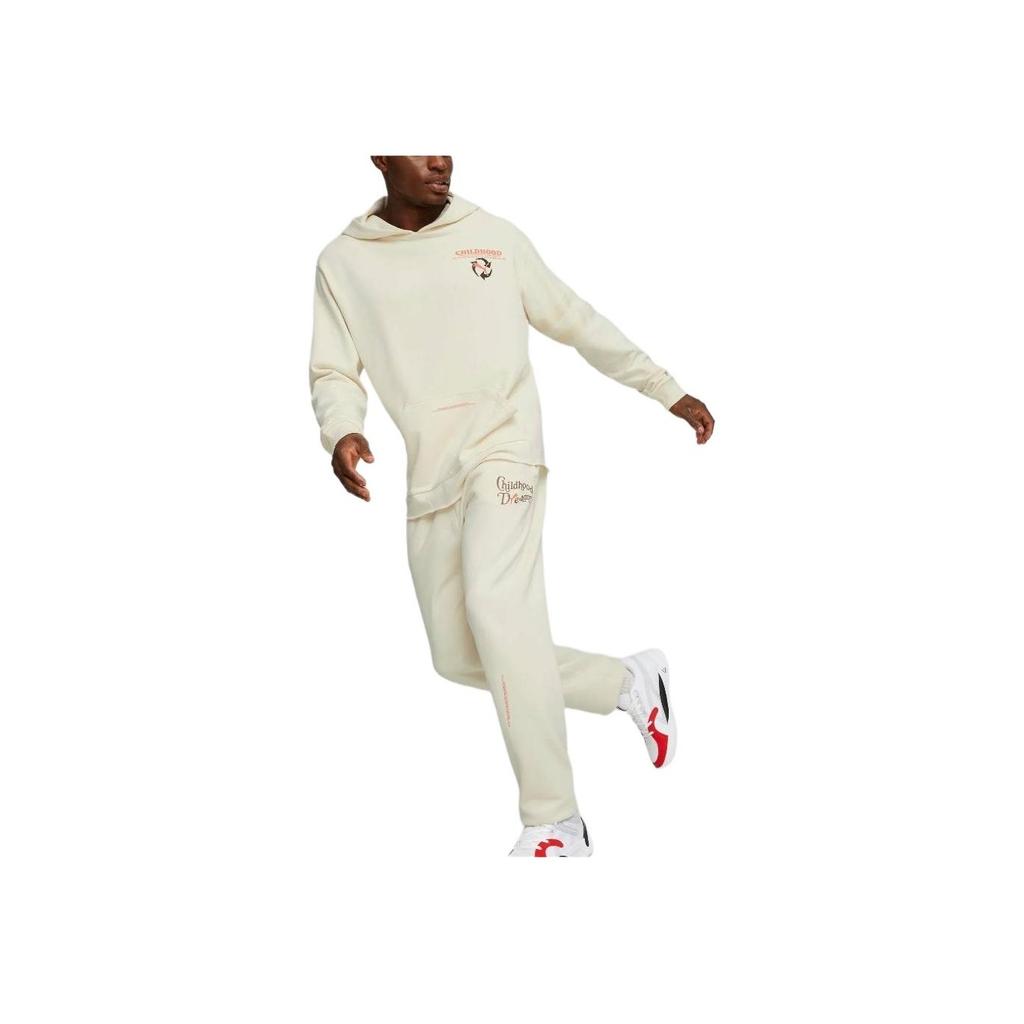 Puma Баскетбольная толстовка с капюшоном Childhood Dreams с буквенным принтом, с длинным рукавом, мужская толстовка с капюшоном, бежевая 536831-01