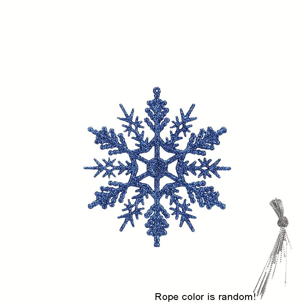 12pcs Christmas Snowflake Ornaments, Plastic Snowflake, Glitter SnowFlakes, Xmas Tree Pendant, Snowflake for Christmas Tree