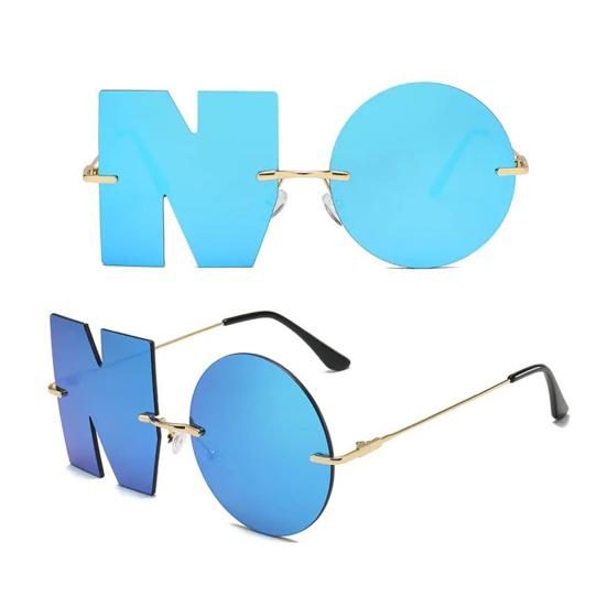 Декоративные очки без линз с индивидуальными буквами, солнцезащитные очки для фотосъемки, без оправы, с защитой от УФ-излучения, с зеркальным отражением, для путешествий на открытом воздухе и пляжа