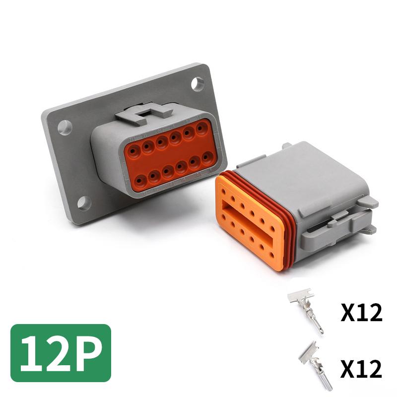 DT04-4P-L012 Deutsch flange type waterproof automotive connector 2P/3P/4P/6P/8P/12P sheath butt harness socket terminal