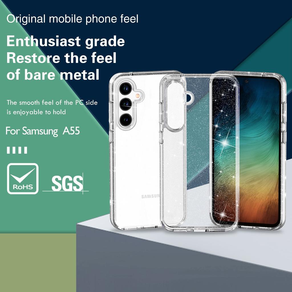 Новый чехол-накладка Samsung A55 Terminator с блестками, модный бренд, подходит для a55 5G, военная спецификация, всесторонний, противоударный, защитный