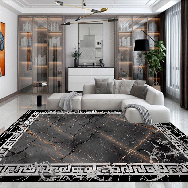 European Marble Pattern Rug Large Area Living Room Carpet Non-slip Bedroom Decor Rug Washable Lounge Coffee Table Mat Luxury