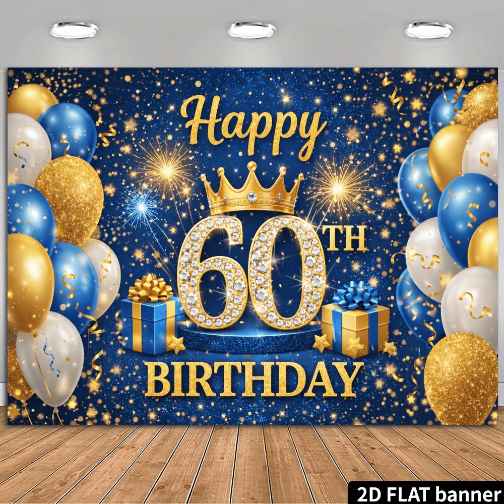 Тканевый фон-баннер для вечеринки в честь 60-летия, подходит для празднования 60-летия в помещении и на улице