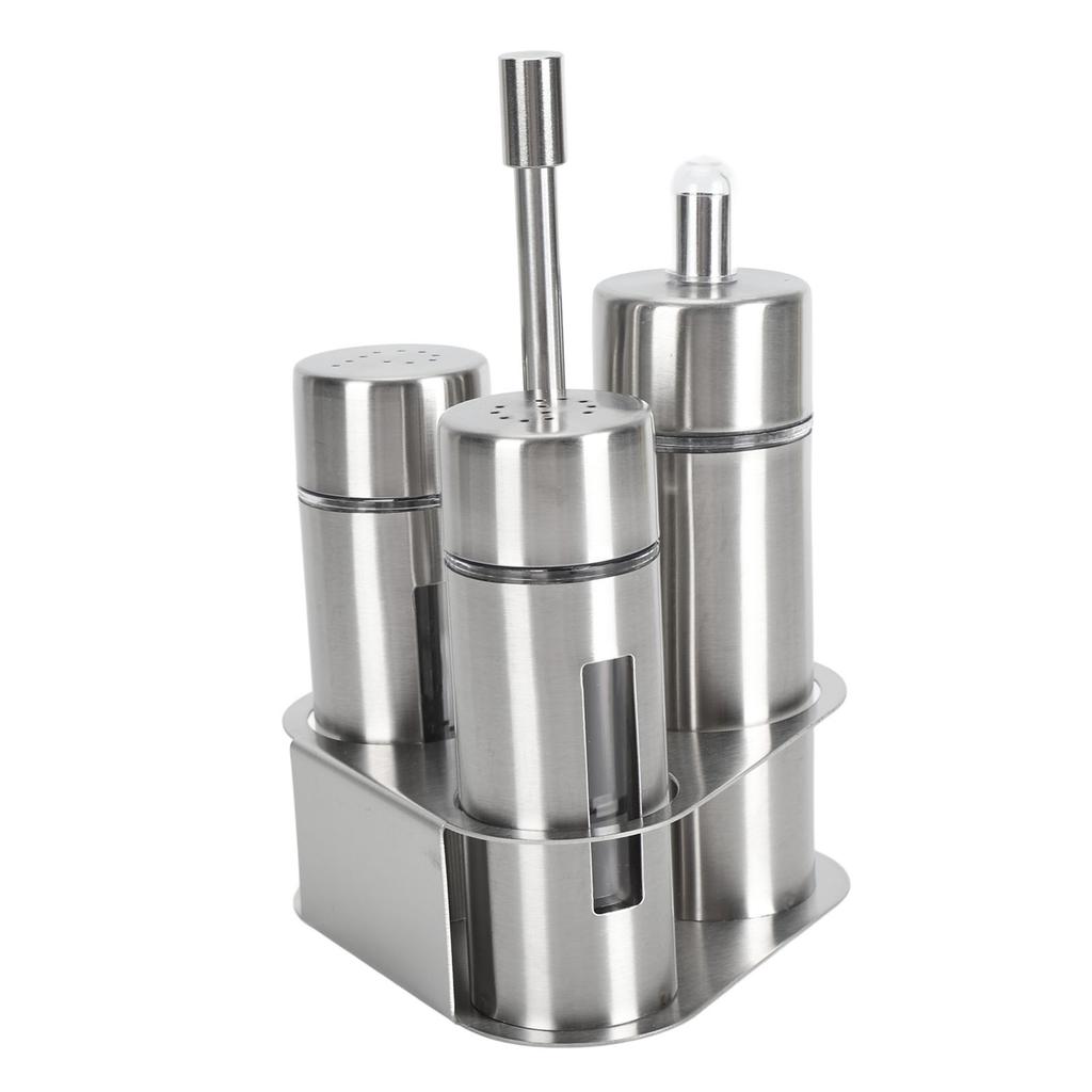 Spice Shaker 304 Stainless Steel with Viewing Window Pepper Shaker for Restaurant Home BBQ Salt 3 Bottle